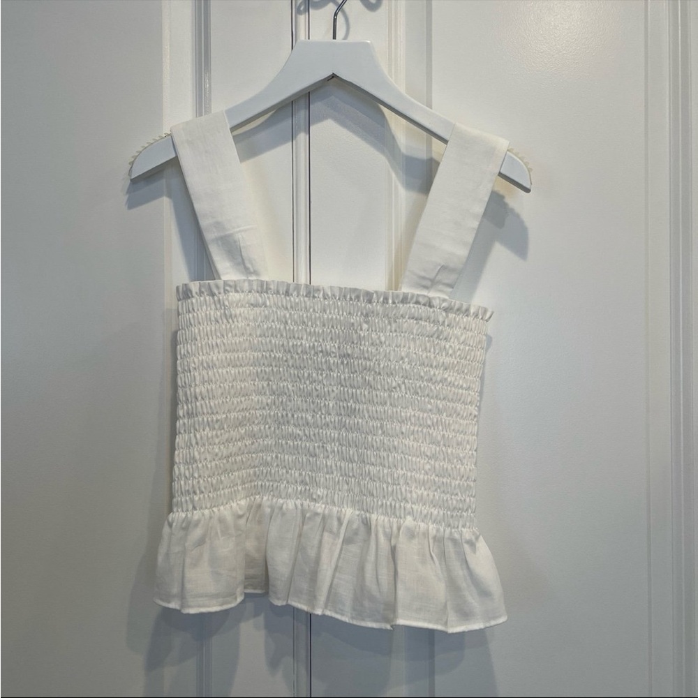 Uniqlo Women Cotton Shirring Sleeveless Blouse Small New